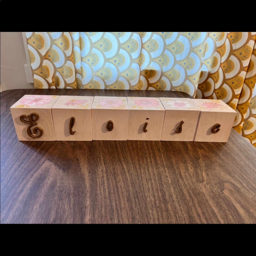Hand painted “Eloise” name blocks